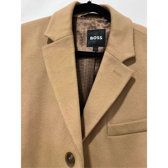BOSS Women’s Camel Brown Virgin Wool-Cashmere Blend Catara Coat Size 42R - Picture 7 of 13